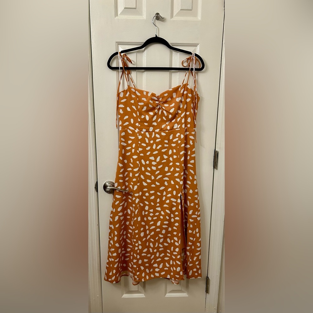 Orange and Cream Polkadot dress